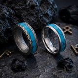 Retro Rhombus Facet Turquoise Stainless Steel Band Ring | Gthic.com