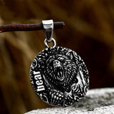 Retro Roaring Bear Stainless Steel Animal Pendant | Gthic.com