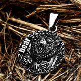 Retro Roaring Bear Stainless Steel Animal Pendant | Gthic.com