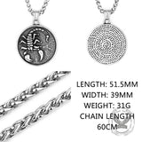 Retro Scorpion Stainless Steel Animal Round Pendant