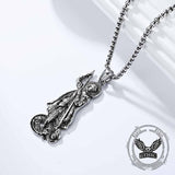 Retro St. George Slay Dragon Stainless Steel Pendant 03 | Gthic.com
