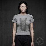 Retro Street Washed Graphic Cropped T-Shirt | Gthic.com