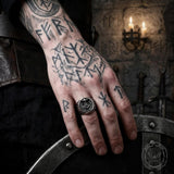 Retro Thor's Hammer Flame Stainless Steel Viking Ring | Gthic.com
