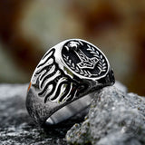 Retro Thor's Hammer Flame Stainless Steel Viking Ring | Gthic.com