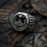 Retro Thor's Hammer Flame Stainless Steel Viking Ring