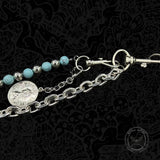 Retro Turquoise-Beaded Double-Layer Alloy Pants Chain