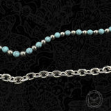Retro Turquoise-Beaded Double-Layer Alloy Pants Chain
