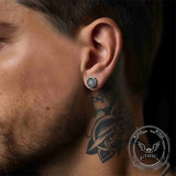 Retro Viking Pattern Stainless Steel Stud Earrings 02 | Gthic.com