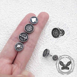 Retro Viking Pattern Stainless Steel Stud Earrings 03 | Gthic.com