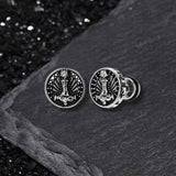 Retro Viking Pattern Stainless Steel Stud Earrings