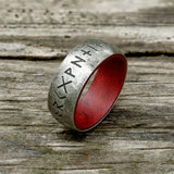 Retro Wood Runes Stainless Steel Viking Ring | Gthic.com