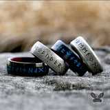 Retro Wood Runes Stainless Steel Viking Ring | Gthic.com