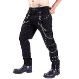 Rock Chain-Embellished Cotton Cargo Pants