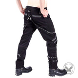 Rock Chain-Embellished Cotton Cargo Pants
