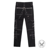 Rock Chain-Embellished Cotton Cargo Pants