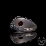 Rose Double Snake Entwined Gem Sterling Silver Ring