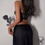 Rose Embroidered Mesh Corset Tube Top | Gthic.com