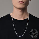 Rose Skull Chain Sterling Silver Necklace