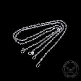 Rose Skull Chain Sterling Silver Necklace