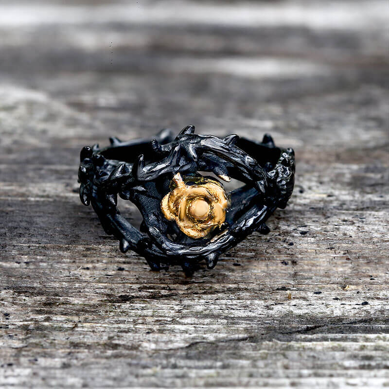 Men's Gothic Skull Ring Stainless Steel - Vintage Carved Skeleton Rock Hip Hop Jewelry