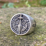 Runes Sword Sterling Silver Viking Ring | Gthic.com