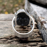 Bague en argent sterling tête de mort du père Noël