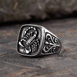Scorpion Design Stainless Steel Signet Ring | Gthic.com