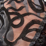 See-Through Snakeskin Embroidery Lace Hem Camisole