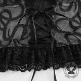 See-Through Snakeskin Embroidery Lace Hem Camisole