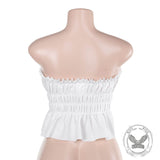 Sexy Elastic Pleated Lace-Up Cropped Tube Top | Gthic.com