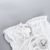 Sexy Elastic Pleated Lace-Up Cropped Tube Top | Gthic.com