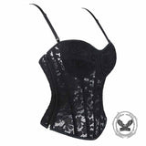 Sexy Lace Mesh Side Zipper Suspender Corset 02 | Gthic.com