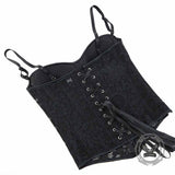 Sexy Lace Mesh Side Zipper Suspender Corset 03 | Gthic.com