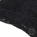 Sexy Lace Mesh Side Zipper Suspender Corset