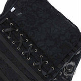 Sexy Lace Mesh Side Zipper Suspender Corset