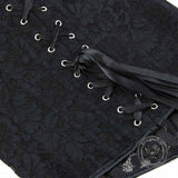 Sexy Lace Mesh Side Zipper Suspender Corset