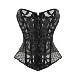 Sexy Mesh Hollow Out Flower Overbust Corset | Gthic.com