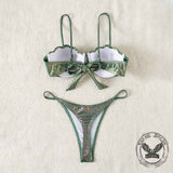 Sexy Metallic Shiny Push Up Women's Bikini Set