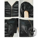 Sexy One Shoulder Zipper PU Leather Short Tube Top