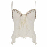 Sexy Shell Tassel V-Neck See-Through Camisole