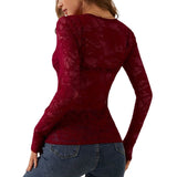 Sexy Single Layer Floral Lace Bottoming Top