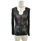 Sexy Single Layer Floral Lace Bottoming Top