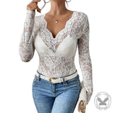 Sexy Single Layer Floral Lace Bottoming Top 02 | Gthic.com