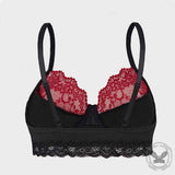 Sexy Skull Print Lace Trim Ultra-Thin Bra Underwear | Gthic.com