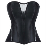 Sexy Solid Color Mesh Paneling Body-Shaping Corset