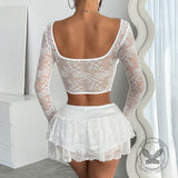 Sexy Waist-Hugging Backless Buttoned Semi-Sheer Top | Gthic.com