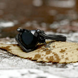 Heart-shaped Purple Zircon Brass Engagement Ring