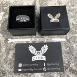 Sharp Teeth Stainless Steel Band Ring