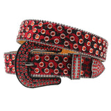 Shiny Y2K Leopard Print Diamond-Packed PU Leather Belt | Gthic.com