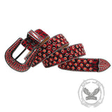 Shiny Y2K Leopard Print Diamond-Packed PU Leather Belt